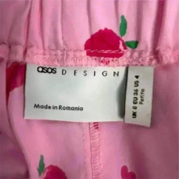 ASOS Design Women's Petites Size 4 Pink Floral Mini Skirt in strawberry - Picture 8 of 11